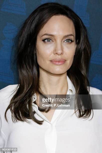 Angeline Jolie attends the HFPA and American Cinematheque Present The Golden Globe Foreign-Language Nominees Series 2018 Symposium at the Egyptian...