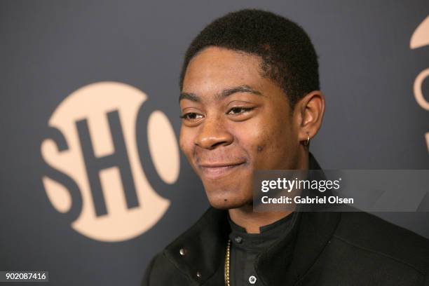 Cyler arrives for the Showtime Golden Globe Nominees Celebration at Sunset Tower on January 6, 2018 in Los Angeles, California.