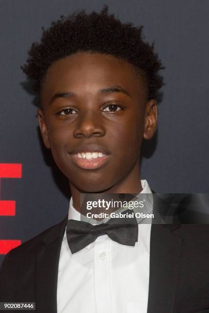Alex R. Hibbert arrives for the Showtime Golden Globe Nominees Celebration at Sunset Tower on January 6, 2018 in Los Angeles, California.