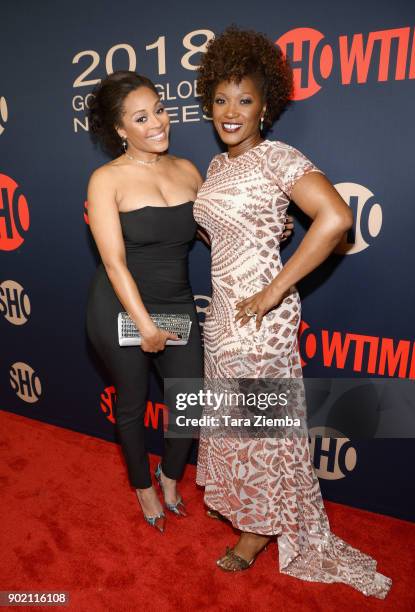 Actresses Tai Davis and Yolanda Ross attend Showtime Golden Globe Nominees Celebration at Sunset Tower on January 6, 2018 in Los Angeles, California.