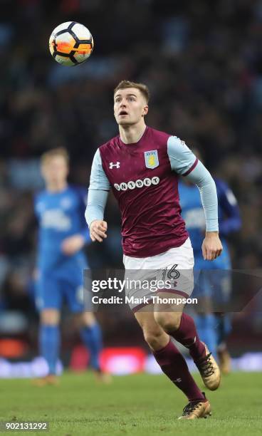 James Bree of Aston Villain action during the Emirates FA Cup third round match between Aston Villa and Peterborough United at Villa Park on January...