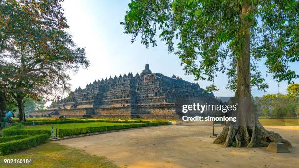 buddhist temple of borobudur - ボロブドゥール寺院 ストックフォトと画像