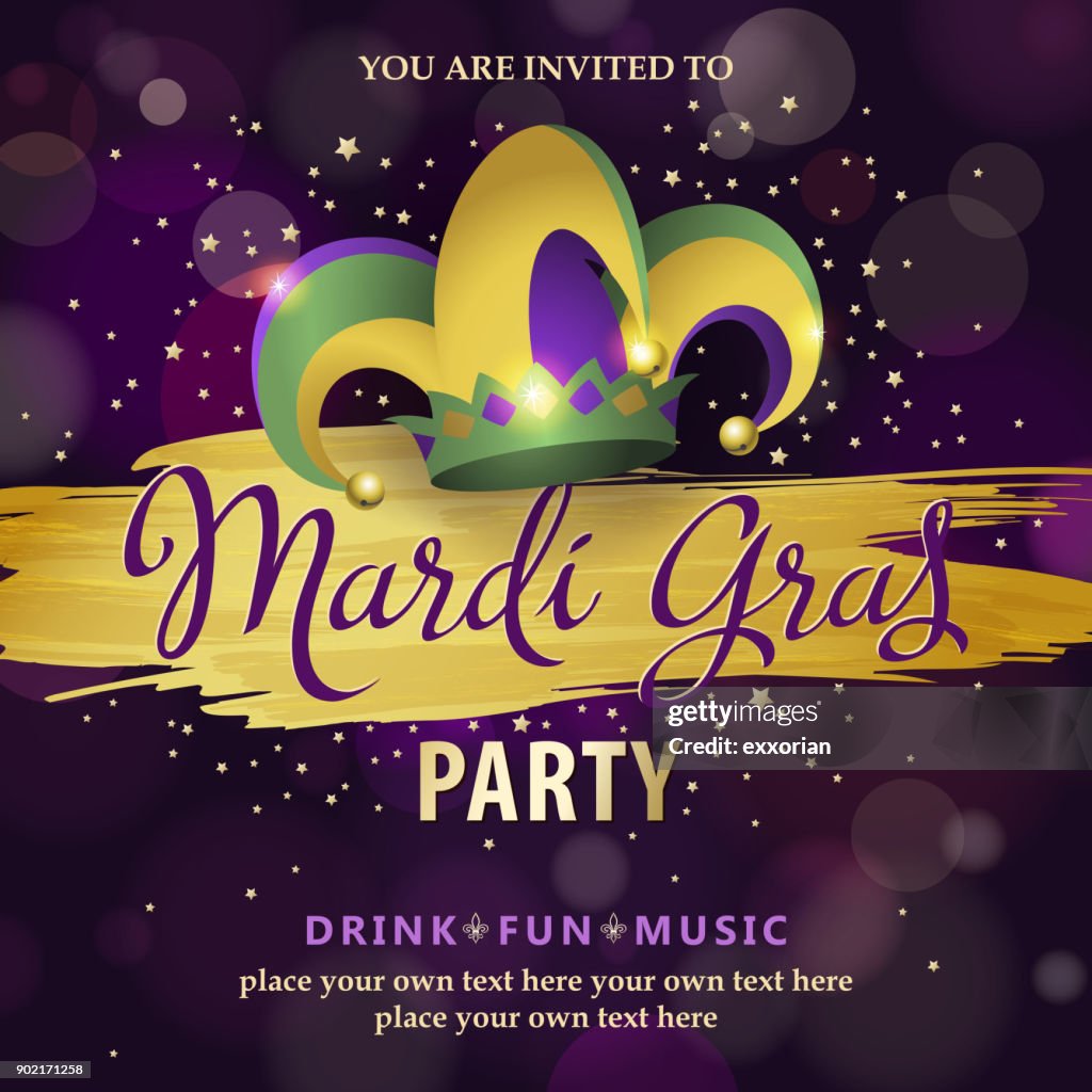 Mardi Gras Party Invitation