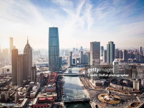 tianjin city skyline - tianjin stock pictures, royalty-free photos & images