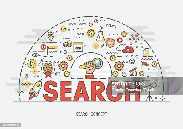 thin concept - search - understand customer stock illustrations