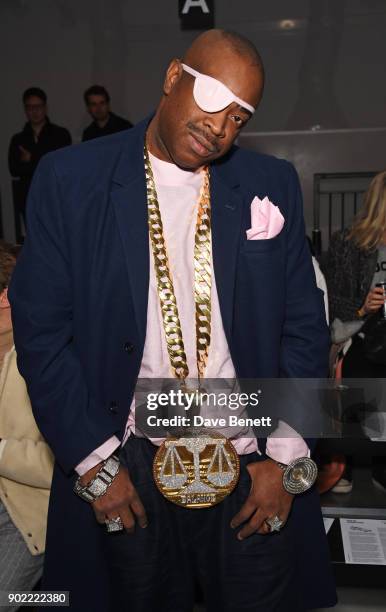 Slick Rick attends the Christopher Raeburn show during London Fashion Week Men's January 2018 at BFC Show Space on January 7, 2018 in London, England.