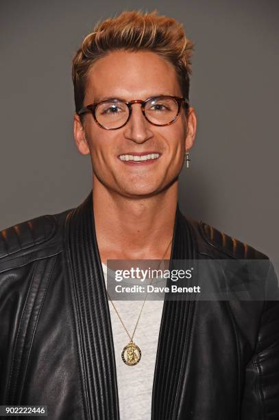 Oliver Proudlock attends the Christopher Raeburn show during London Fashion Week Men's January 2018 at BFC Show Space on January 7, 2018 in London,...