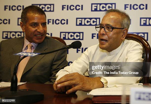 Indian Finance Minister Shri Pranab Mukherjee addresses the National Executive Committee Meeting of FICCI on August 27, 2009 in New Delhi, India.....