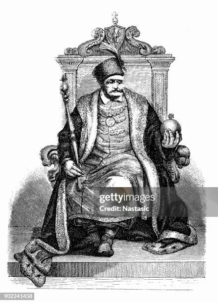 stephen báthory was voivode of transylvania - old printer stock illustrations