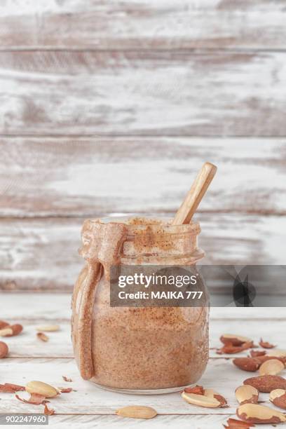 Homemade Almond Butter, Stock-Foto