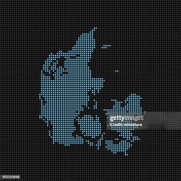 dotted denmark map - denmark map stock illustrations