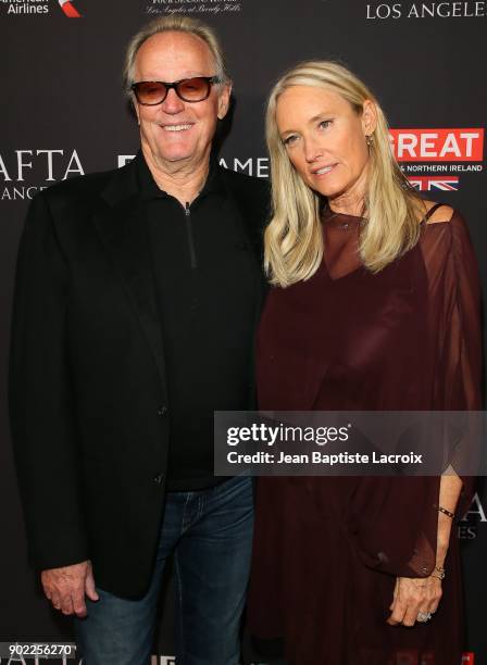 Peter Fonda and Parky Fonda attend The BAFTA Los Angeles Tea Party at Four Seasons Hotel Los Angeles at Beverly Hills on January 6, 2018 in Los...