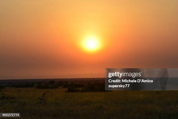 golden african sunrise - kasese stock-fotos und bilder