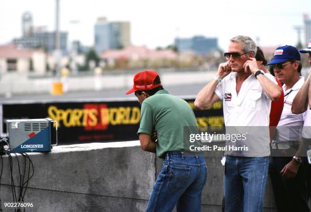 Paul Newman, actor was fascinated with car racing, photographed March 14, 1981 at Long Beach, California