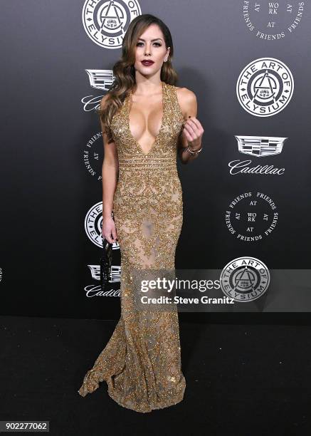 Brittney Palmer arrives at the The Art Of Elysium's 11th Annual Celebration - Heaven on January 6, 2018 in Santa Monica, California.