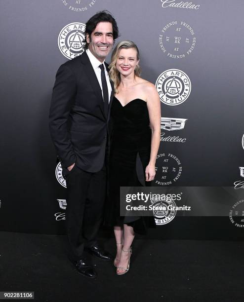 Carter Oosterhouse, Amy Smart arrives at the The Art Of Elysium's 11th Annual Celebration - Heaven on January 6, 2018 in Santa Monica, California.