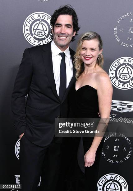 Carter Oosterhouse, Amy Smart arrives at the The Art Of Elysium's 11th Annual Celebration - Heaven on January 6, 2018 in Santa Monica, California.