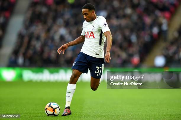 Kyle Walker-Peters of Tottenham during the FA Cup 3rd Round match between Tottenham Hotspur against Wimbledon at Wembley stadium, London England on...