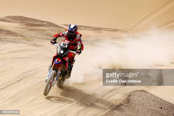 Eduardo Heinrich of Peru and Heinrich Racing rides a KTM 450 Rally bike in the Classe 2.1 : Super Production during stage two of the 2018 Dakar...
