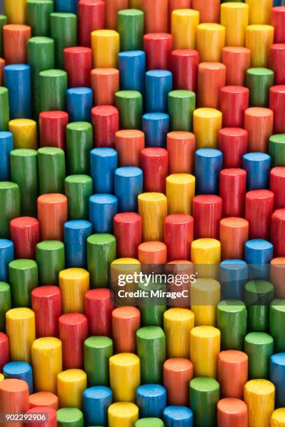 colorful sticks stacking - group c imagens e fotografias de stock