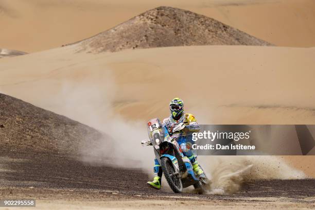 Jacopo Cerutti of Italy and MRG rides a 450 Rally Replica Husqvarna bike in the Classe 2.1 : Super Production during stage two of the 2018 Dakar...