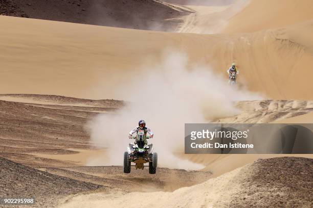 Ignacio Casale of Chile and Casale Racing rides a Raptor 750 Yamaha quad bike in the Classe : GQ.1 : 2 Roues Motrices - 0 during stage two of the...