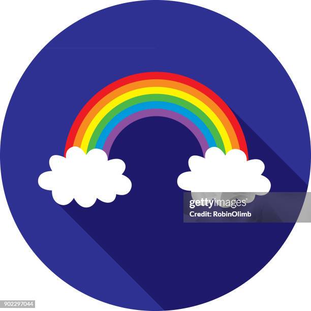 rainbow cloud icon - rainbow clouds stock illustrations