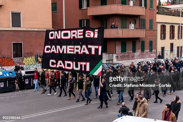 Italian far-right movement Casapound march to commemorate the 40th ...