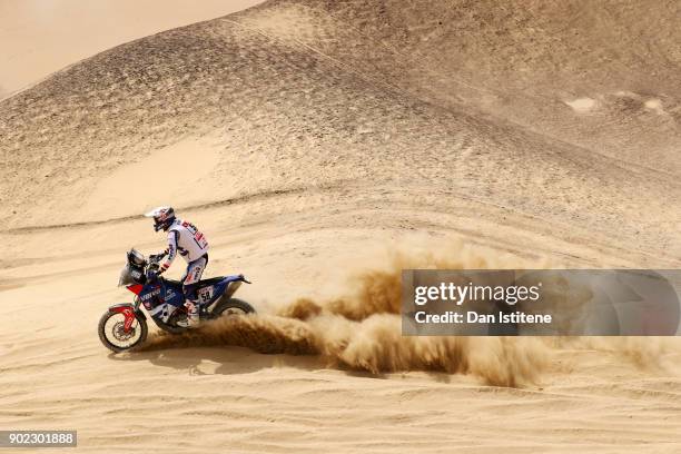 Maciej Giemza of Poland and Orlen Team rides a KTM 450 Rally Replica in the Classe 2.1 : Super Production during stage two of the 2018 Dakar Rally, a...