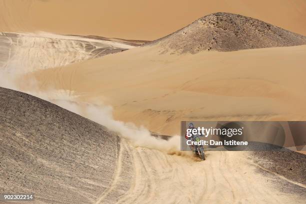 Bill Conger of the United States and Klymciw Racing rides a Husqvarna FR 450 Rally bike in the Classe 2.1 : Super Productionduring stage two of the...