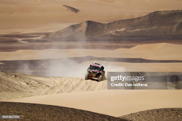 Jose Jorge de Barros Sawaya of Brazil and XtremePlus Polaris Factory drives with co-driver Marcelo Duarte Haseyama of Brazil in the Polaris RZR 1000...