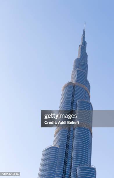 burj khalifa tower, dubai - burj khalifa detail stock pictures, royalty-free photos & images