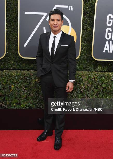 75th ANNUAL GOLDEN GLOBE AWARDS -- Pictured: TV personality Mario Lopez arrives to the 75th Annual Golden Globe Awards held at the Beverly Hilton...