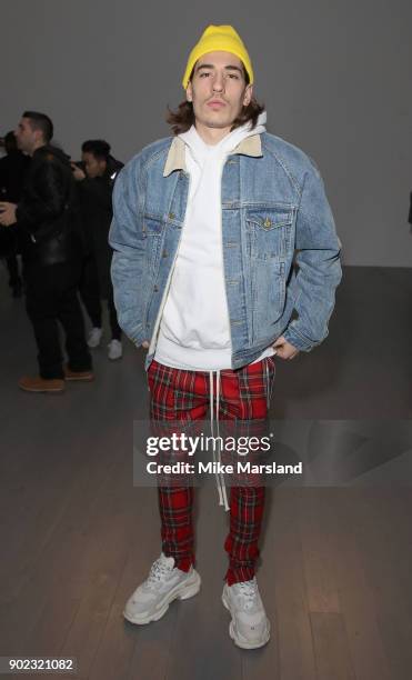 Ctor Bellern attends the Christopher Raeburn Show during London Fashion Week Men's January 2018 at on January 7, 2018 in London, England.