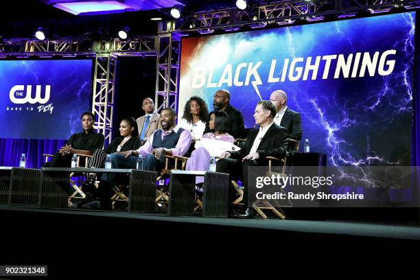 Damon Gupton, Mara Brock Akil, Salim Akil, Marvin Jones III, Christine Adams, China Anne McClain, Cress Williams, Nafessa Williams and James Remar of...