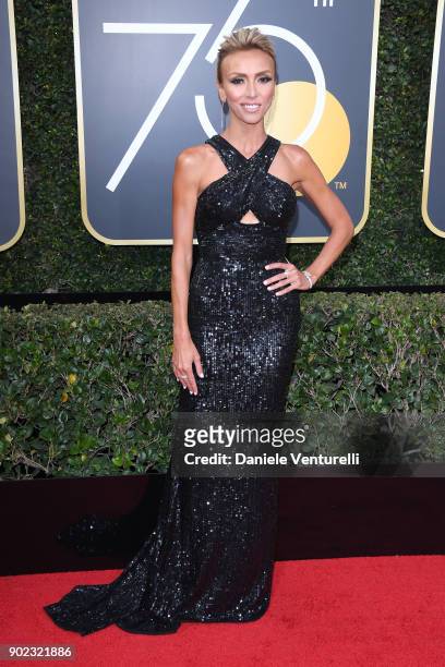 Personality Giuliana Rancic attends The 75th Annual Golden Globe Awards at The Beverly Hilton Hotel on January 7, 2018 in Beverly Hills, California.