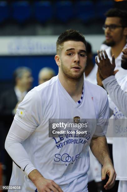 Ivan Fevrier of Levallois during the Ligue A match between Levallois and Lyon Villeurbanne Asvel on January 7, 2018 in Levallois-Perret, France.