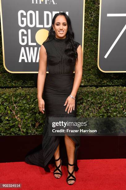 Simone Garcia Johnson attends The 75th Annual Golden Globe Awards at The Beverly Hilton Hotel on January 7, 2018 in Beverly Hills, California.