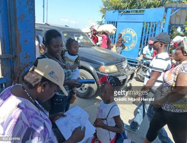 Along the Haiti-Dominican border in Ouanaminthe, a child protection worker with Haiti's child welfare agency, the Institut du Bien-Etre Social et de...