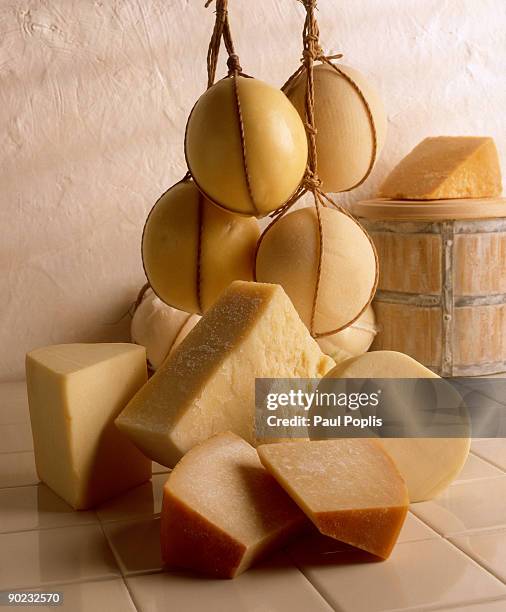 italian cheeses - provolone stock-fotos und bilder