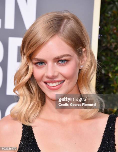 Actor Samara Weaving attends The 75th Annual Golden Globe Awards at The Beverly Hilton Hotel on January 7, 2018 in Beverly Hills, California.