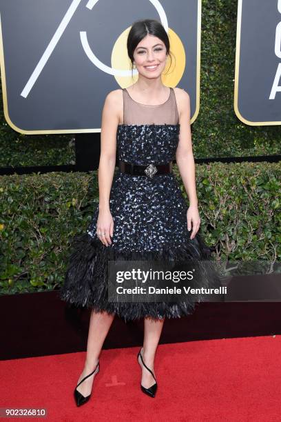 Actor Alessandra Mastronardi attends The 75th Annual Golden Globe Awards at The Beverly Hilton Hotel on January 7, 2018 in Beverly Hills, California.