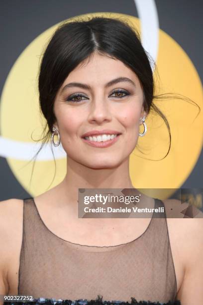 Actor Alessandra Mastronardi attends The 75th Annual Golden Globe Awards at The Beverly Hilton Hotel on January 7, 2018 in Beverly Hills, California.