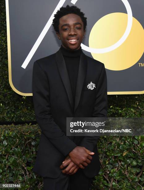 75th ANNUAL GOLDEN GLOBE AWARDS -- Pictured: Actor Caleb McLaughlin arrives to the 75th Annual Golden Globe Awards held at the Beverly Hilton Hotel...