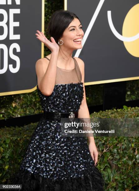 Actor Alessandra Mastronardi attends The 75th Annual Golden Globe Awards at The Beverly Hilton Hotel on January 7, 2018 in Beverly Hills, California.