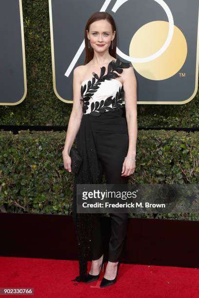Alexis Bledel attends The 75th Annual Golden Globe Awards at The Beverly Hilton Hotel on January 7, 2018 in Beverly Hills, California.