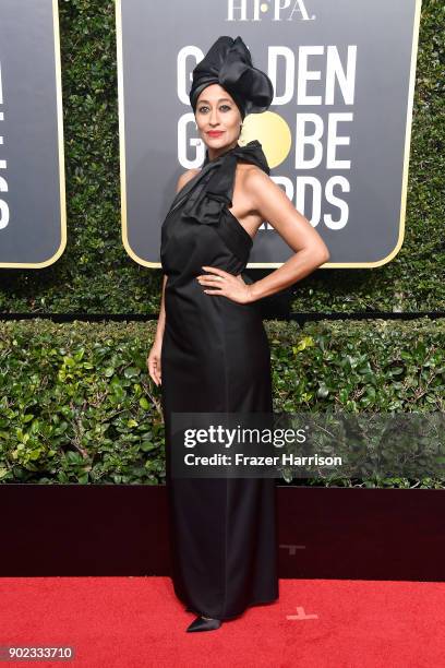 Actor Tracee Ellis Ross attends The 75th Annual Golden Globe Awards at The Beverly Hilton Hotel on January 7, 2018 in Beverly Hills, California.