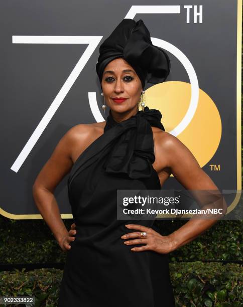 75th ANNUAL GOLDEN GLOBE AWARDS -- Pictured: Actor Tracee Ellis Ross arrives to the 75th Annual Golden Globe Awards held at the Beverly Hilton Hotel...