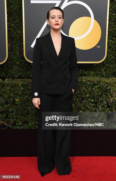 75th ANNUAL GOLDEN GLOBE AWARDS -- Pictured: Actor Claire Foy arrives to the 75th Annual Golden Globe Awards held at the Beverly Hilton Hotel on...