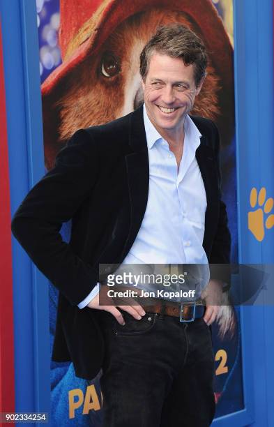 Actor Hugh Grant attends the Los Angeles Premiere "Paddington 2" at Regency Village Theatre on January 6, 2018 in Westwood, California.